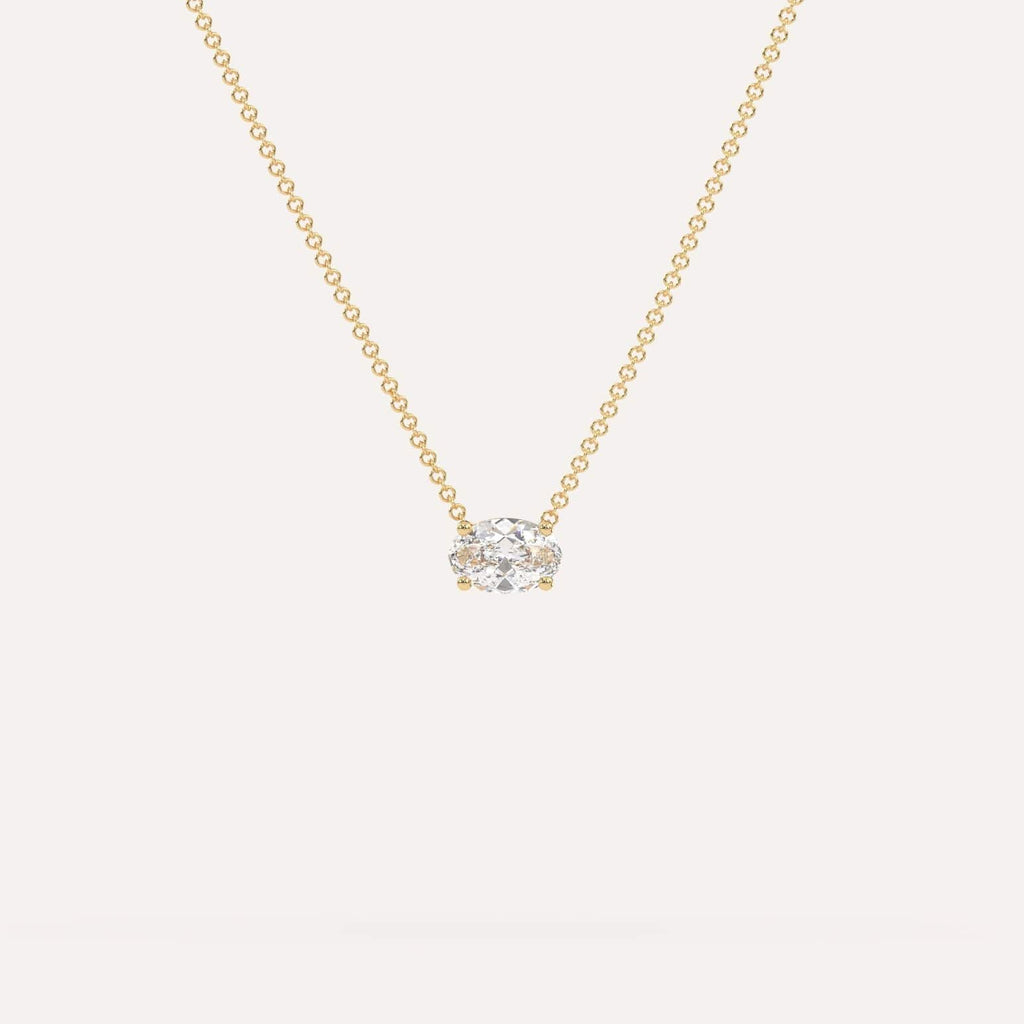 1/2 Carat Diamond Floating Necklace In 14K Yellow Gold