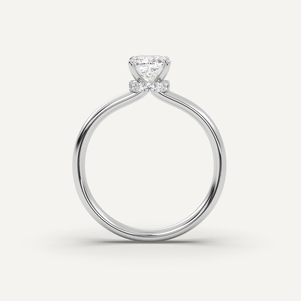 1 Carat Cushion Cut Engagement Ring In Platinum