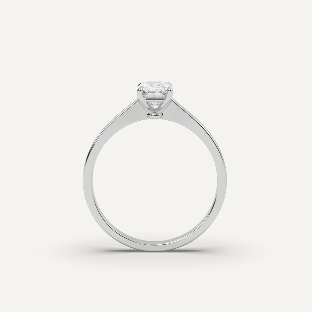 1 Carat Emerald Cut Engagement Ring In Platinum