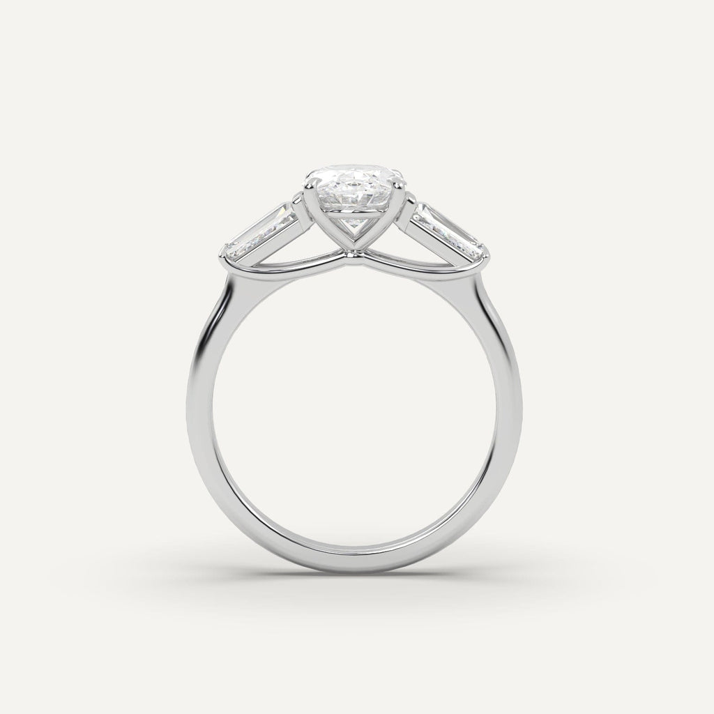 1 Carat Oval Cut Engagement Ring In Platinum