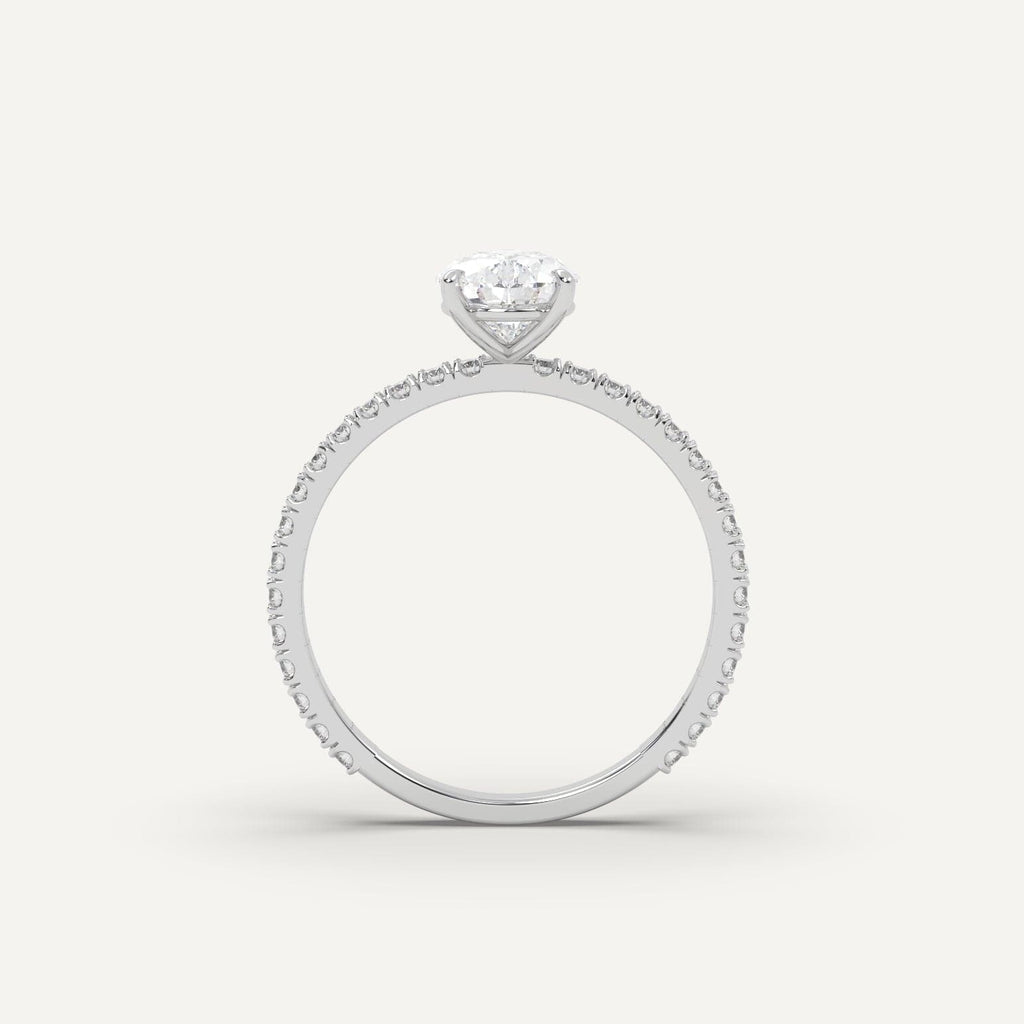 2 Carat Pear Cut Engagement Ring In Platinum