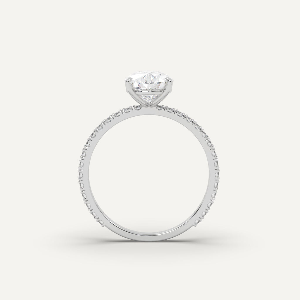 3 Carat Pear Cut Engagement Ring In Platinum