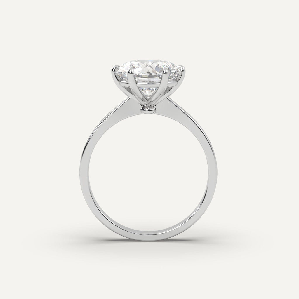 3 Carat Round Cut Engagement Ring In Platinum