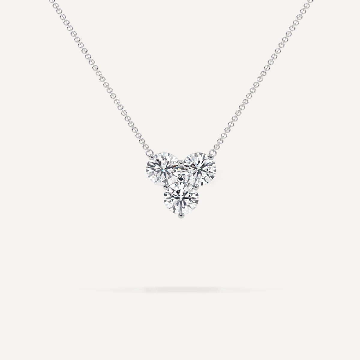 ネックレス・ペンダント STONEHENgE 14K 3-ring diamond necklace 3-stone-cluster-diamond-