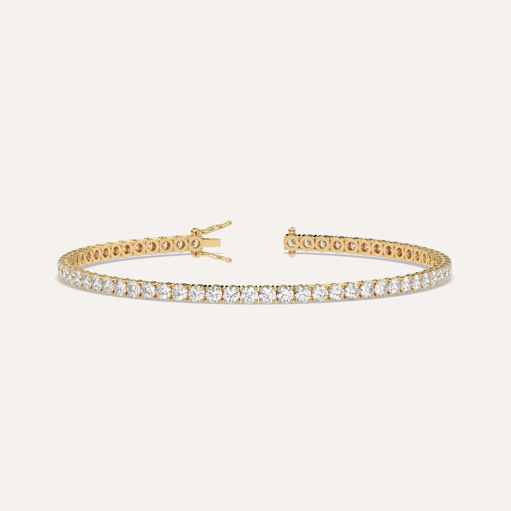 5 carat diamond tennis bracelet in 14K yellow gold