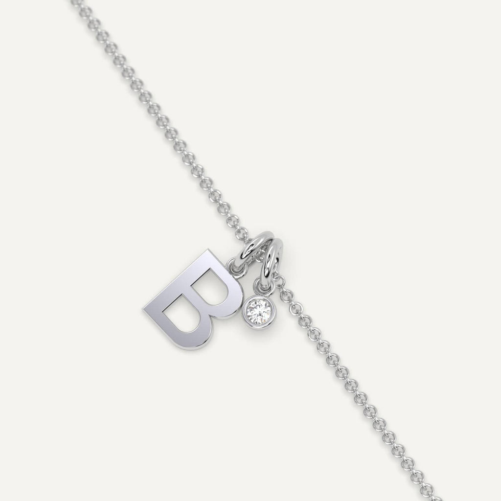 Letter B Diamond Initial Necklace