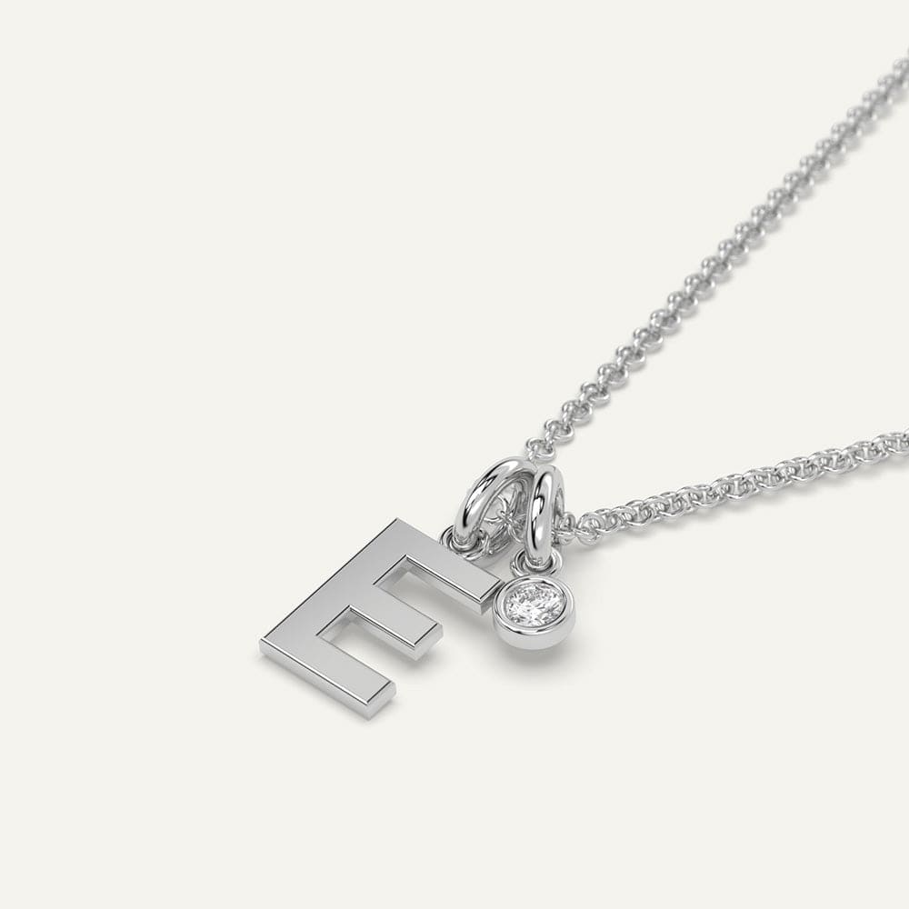 White gold initial E necklace