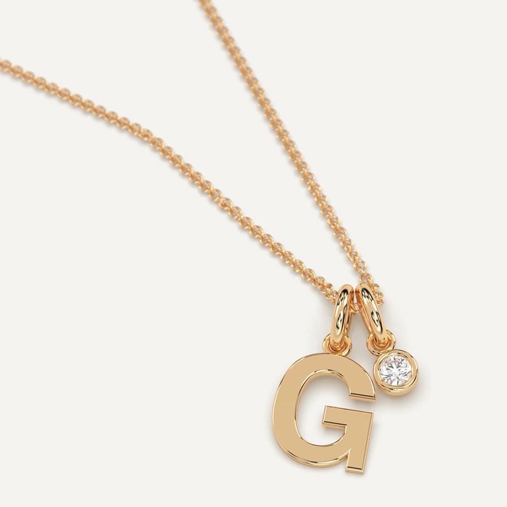 Gold initial G necklace
