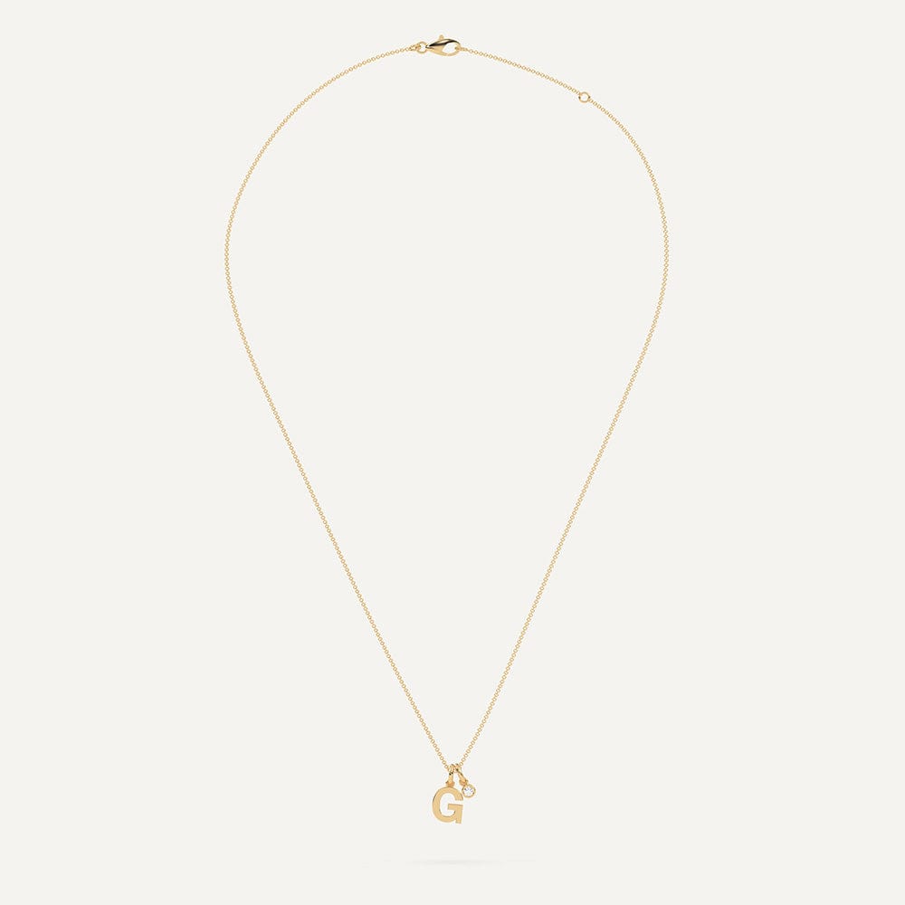 Gold necklace with letter G