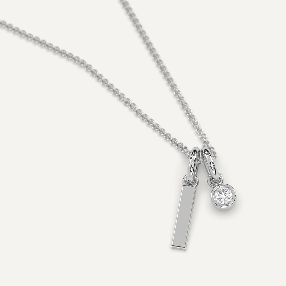White gold initial I necklace