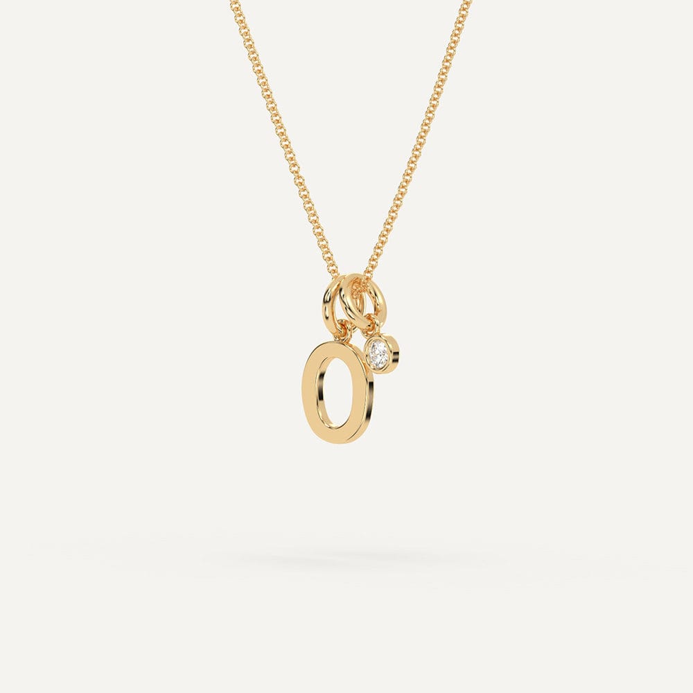 Gold O initial pendant necklace