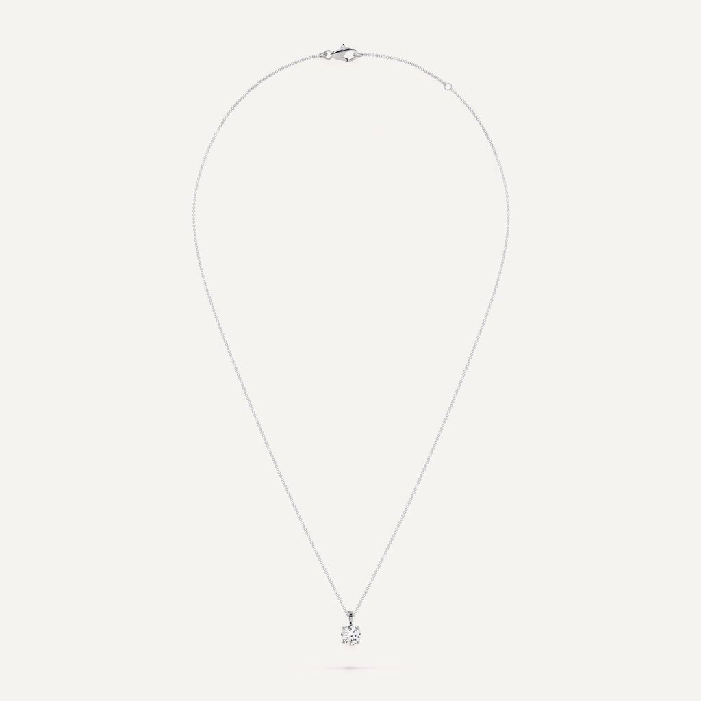 Minimalist Single Diamond Pendant With Adjustable Length Necklace