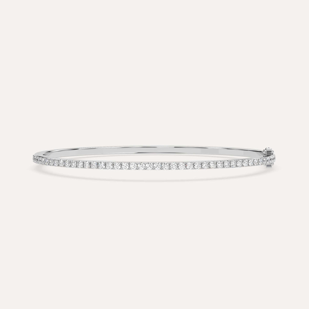 1 1/2 carat diamond pave, bangle bracelet in 14K white gold