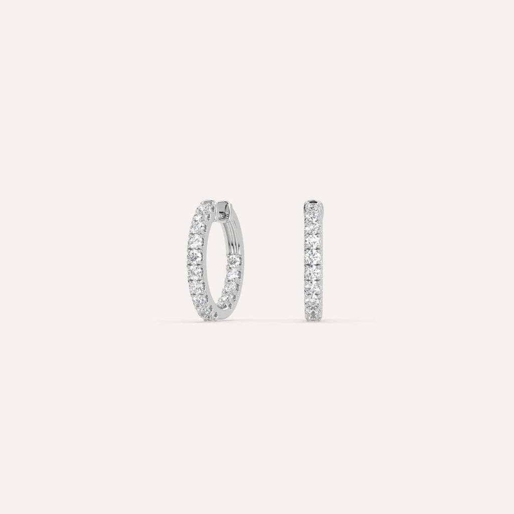 1/2 carat Diamond Hoop Earrings, Natural Diamonds White Gold