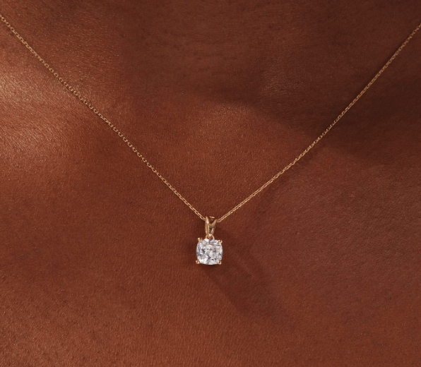 1/2 carat VVS cushion cut diamond necklace pendant