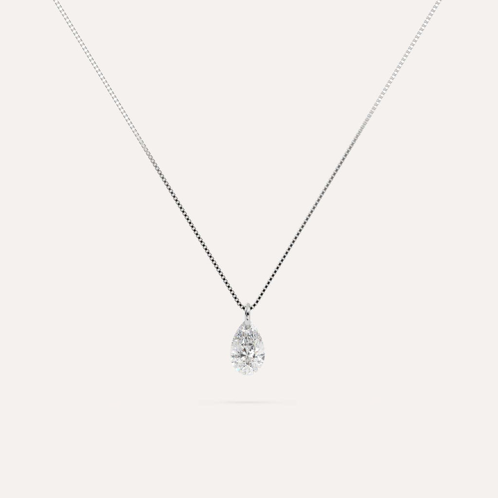 1 2 carat floating pear diamond necklace