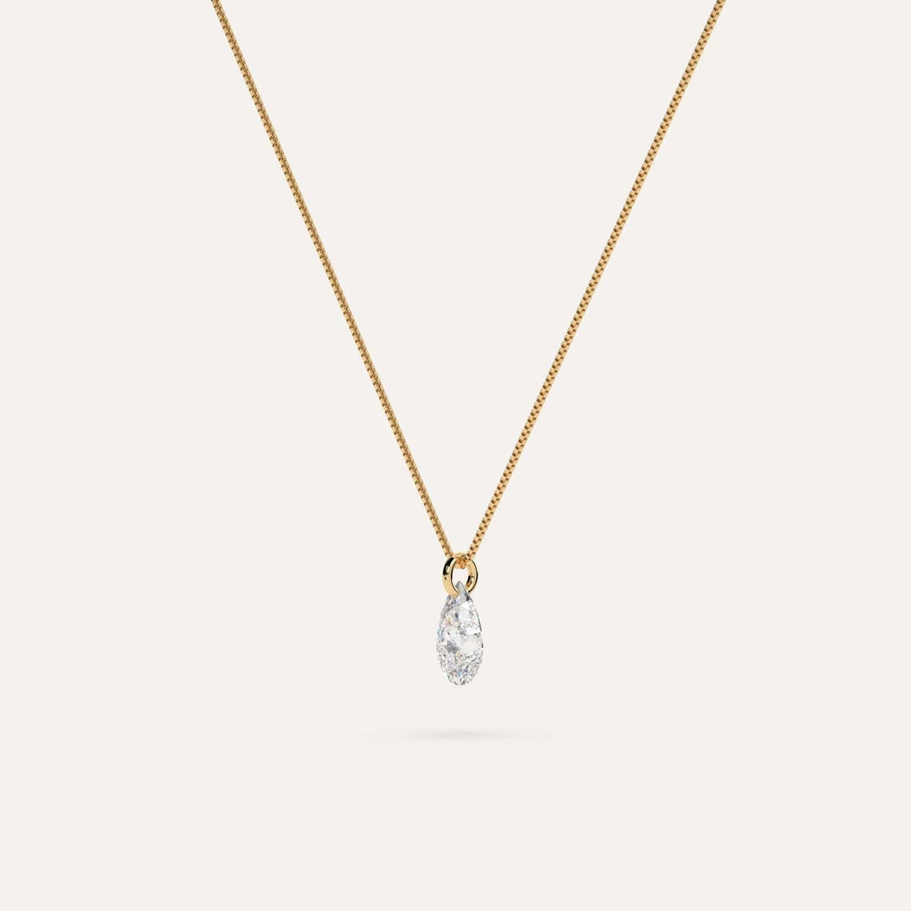 1 2 carat floating pear diamond necklace