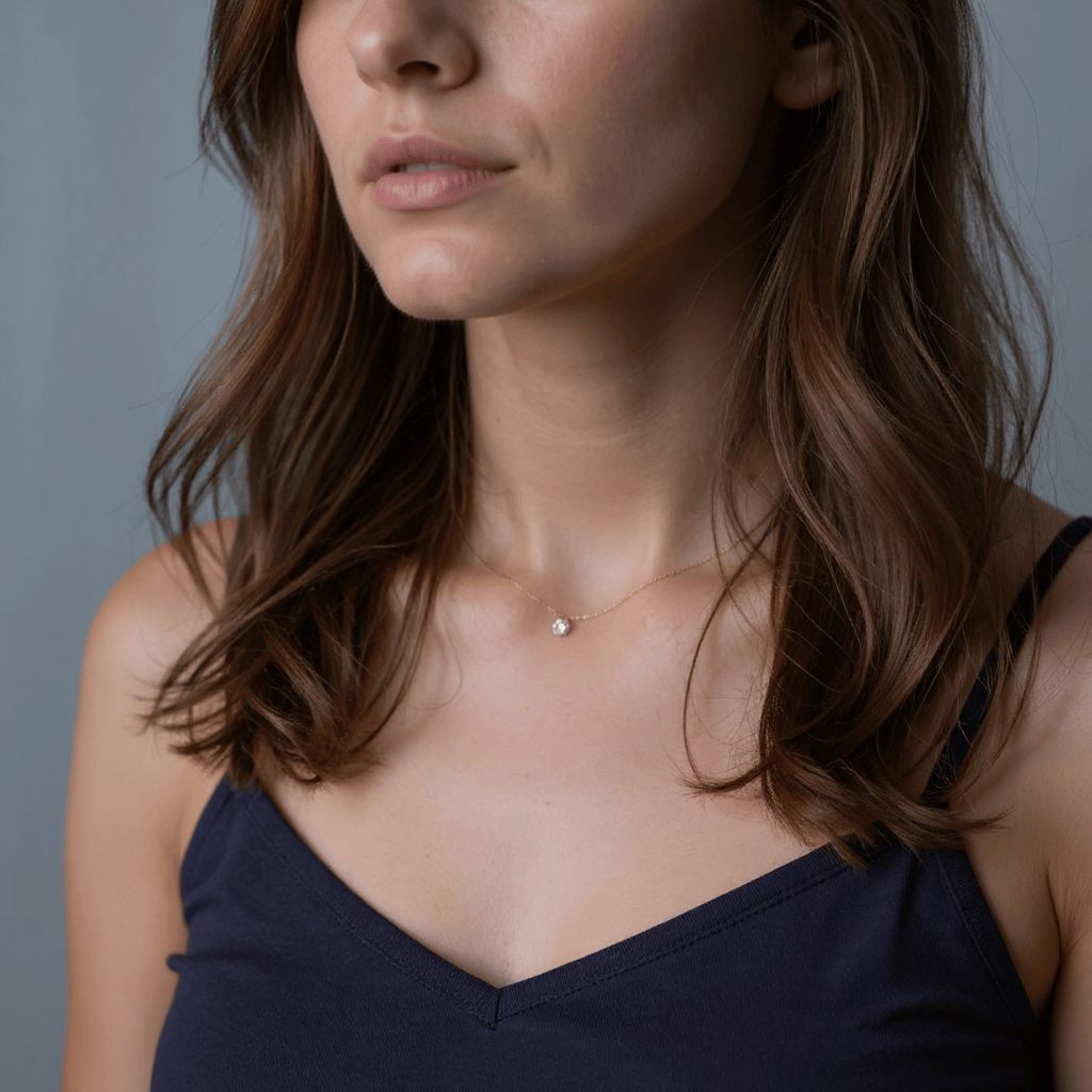 1 2 carat floating round diamond necklace