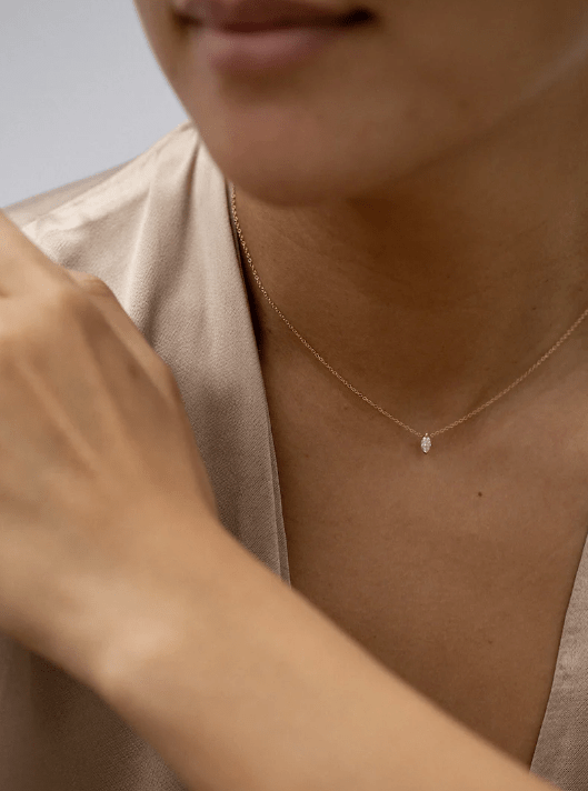 1/2 carat floating drop diamond necklace simple