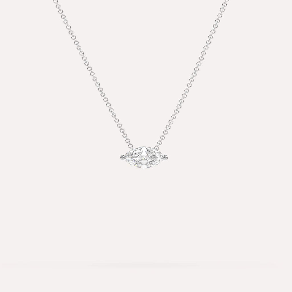 1/2 Carat Diamond Floating Necklace In 14K White Gold