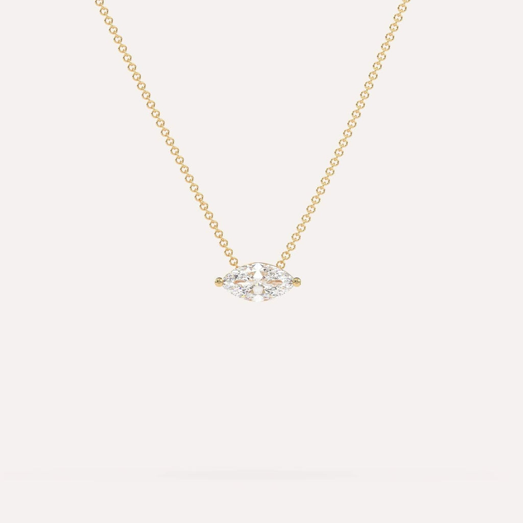 1/2 Carat Diamond Floating Necklace In 14K Yellow Gold