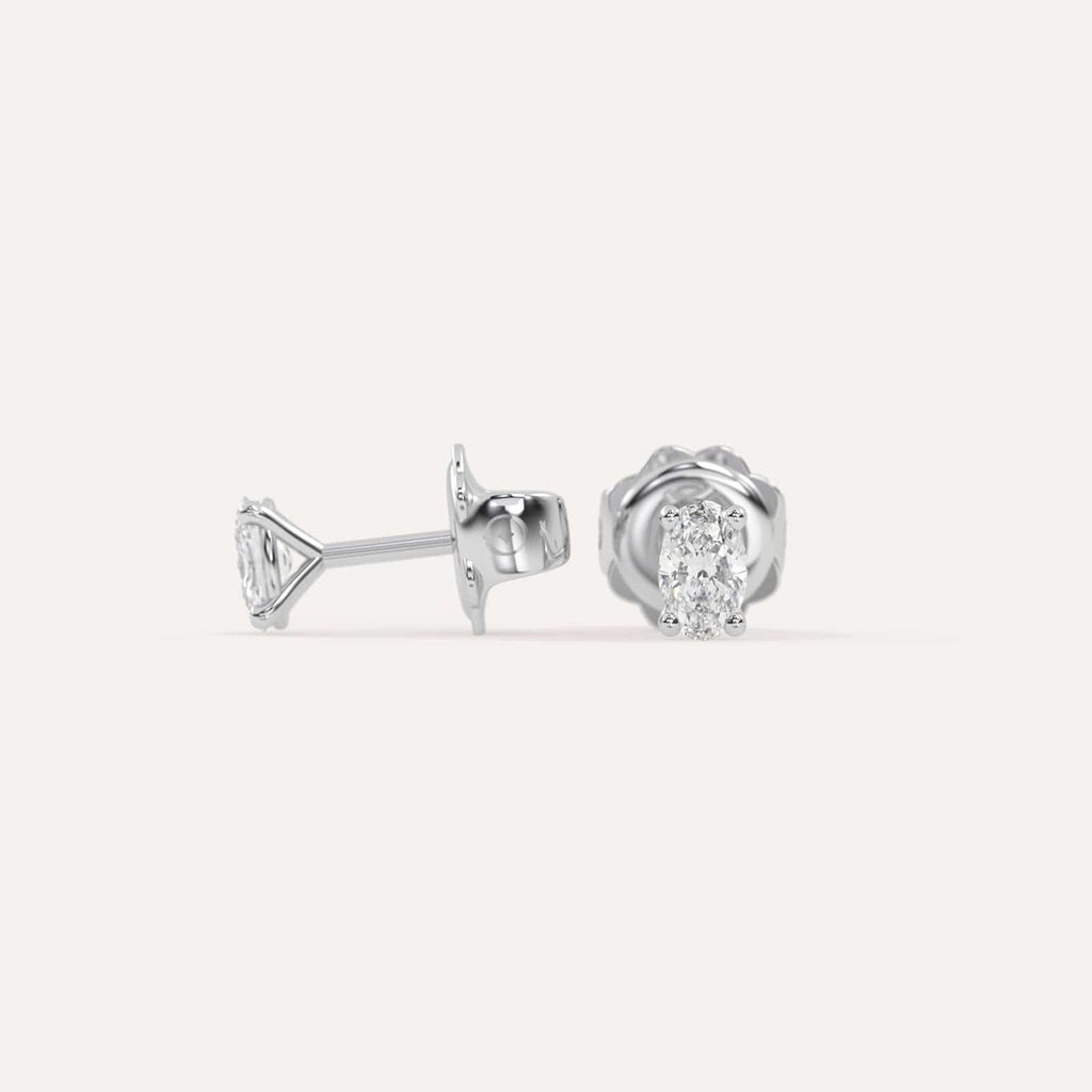 1/2 carat Butterfly Push Back Diamond Studs in white Gold