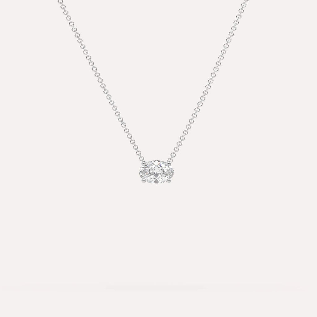 1/2 Carat Diamond Floating Necklace In 14K White Gold