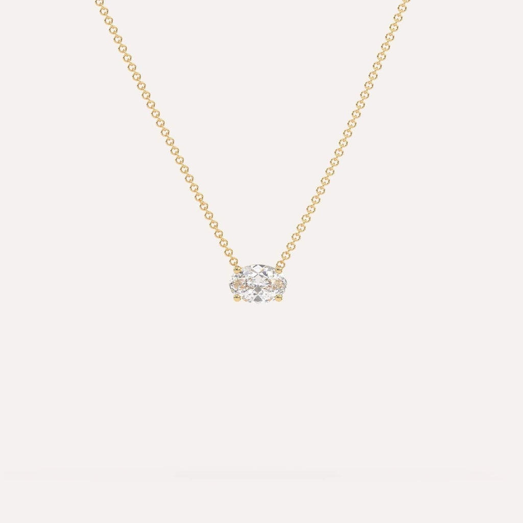1/2 Carat Diamond Floating Necklace In 14K Yellow Gold