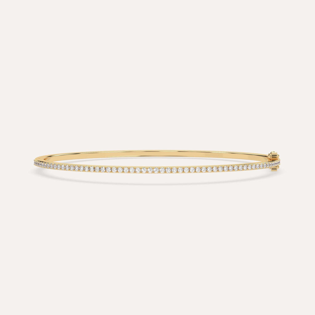 1/2 carat diamond pave, bangle bracelet in 14K yellow gold