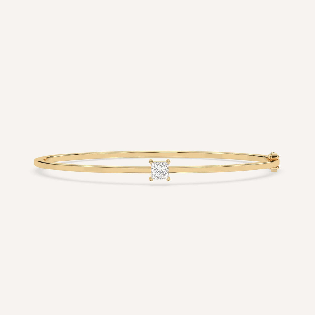 1/2 carat diamond solitaire, bangle bracelet in 14K yellow gold