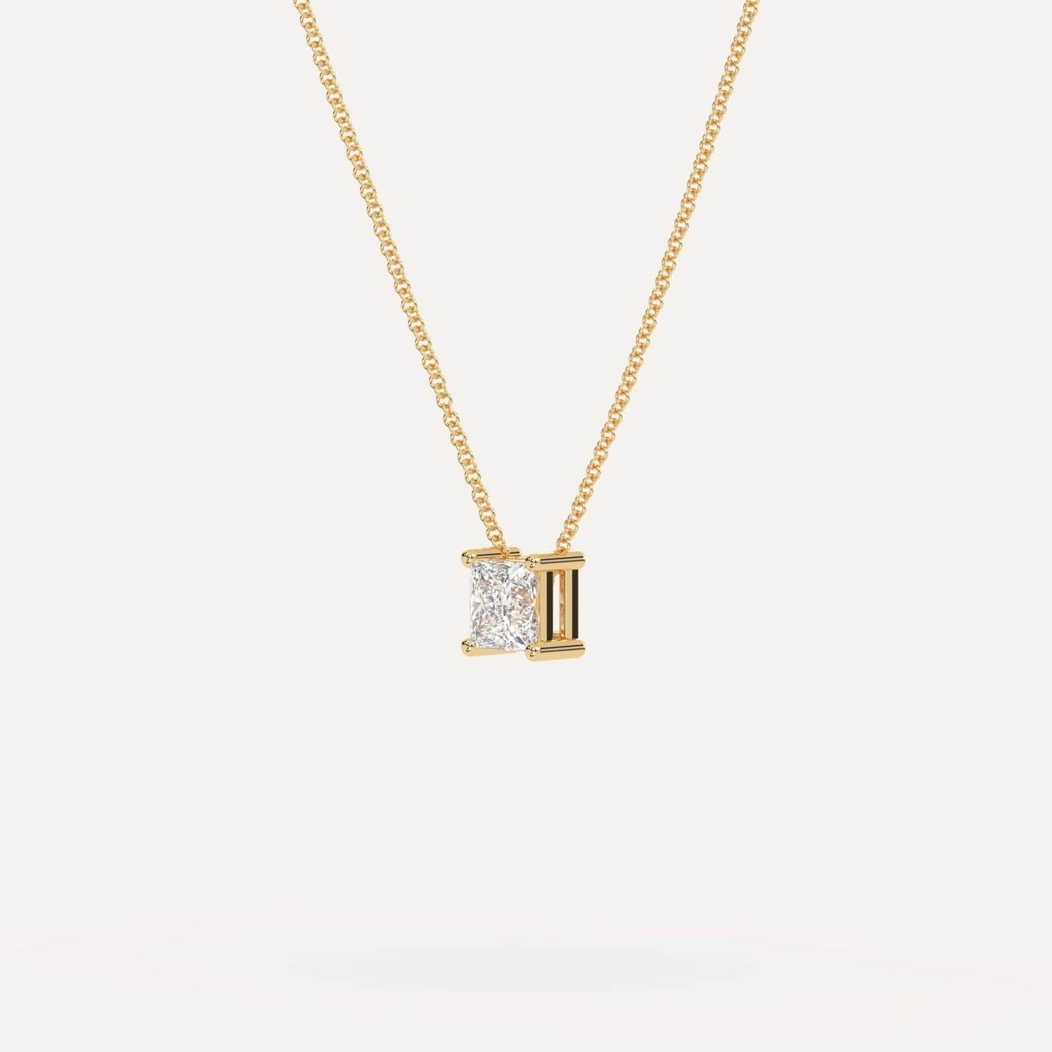 Floating Diamond Necklace - 1/2 Carat Princess Cut