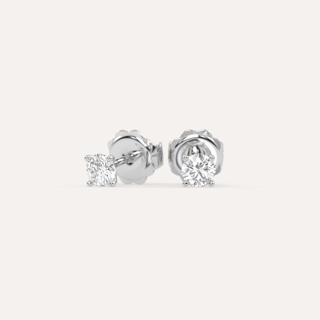 1/2 carat Round Diamond Stud Earrings, Natural Diamonds White Gold