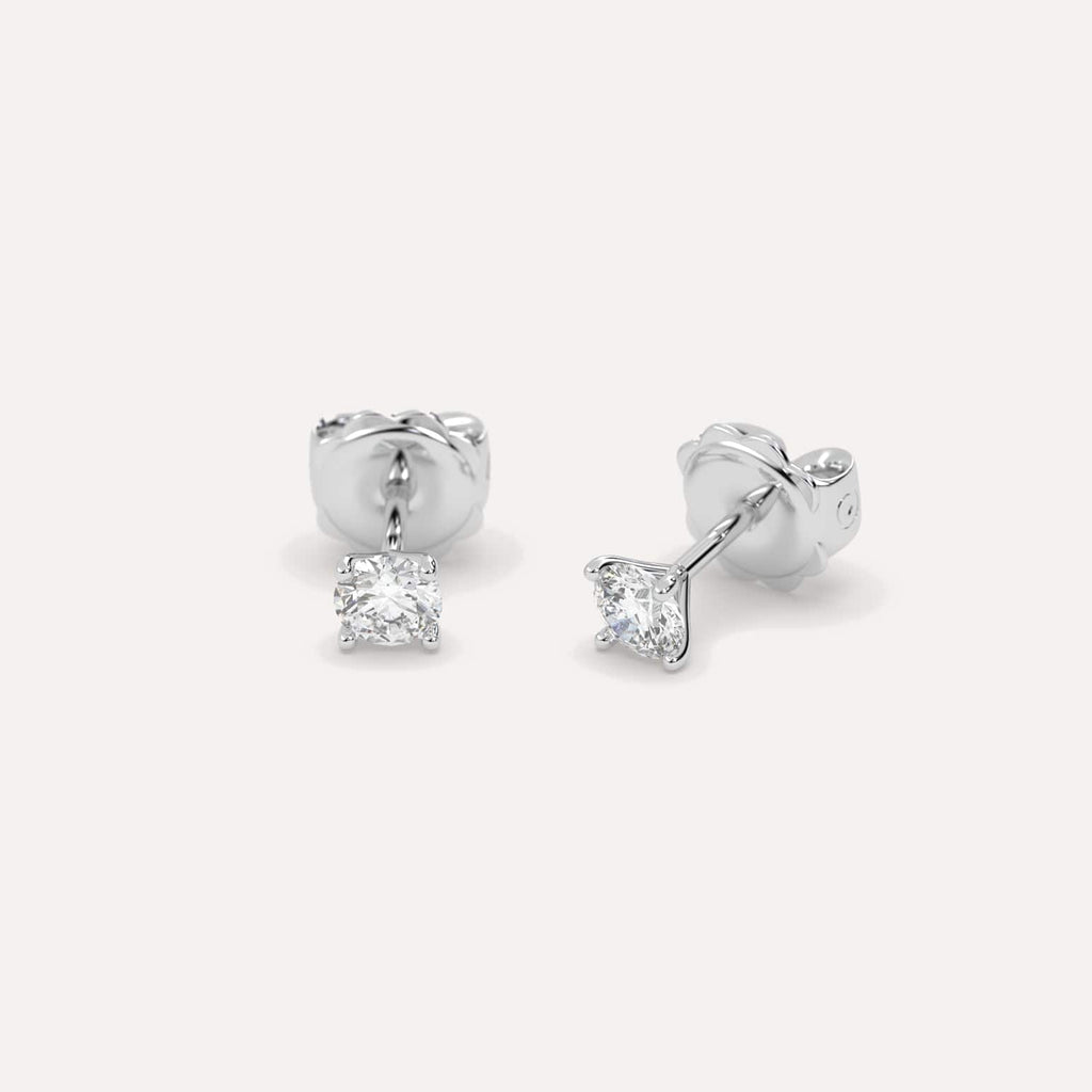 1/2 Carat White Gold Diamond Stud Earrings For Women