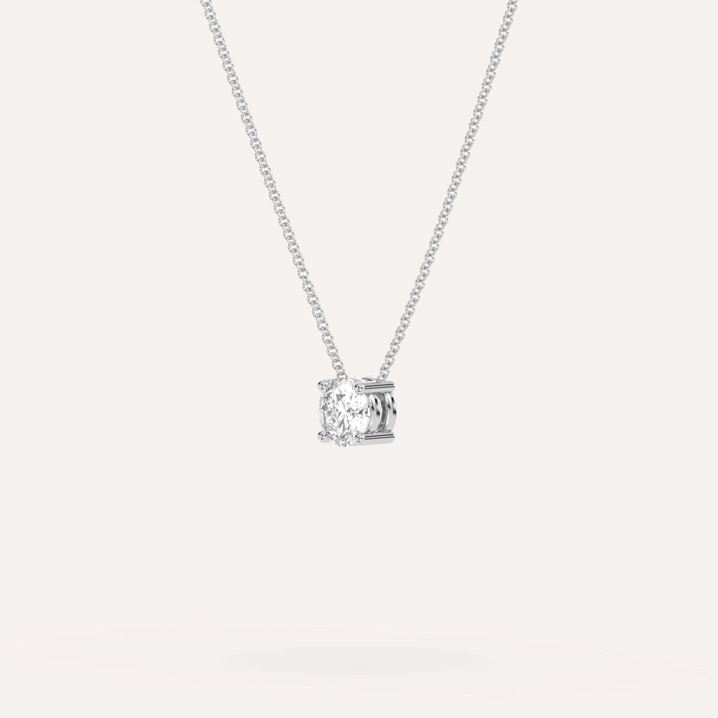 White Gold Floating Diamond Necklace With 1/2 Carat Round Diamond