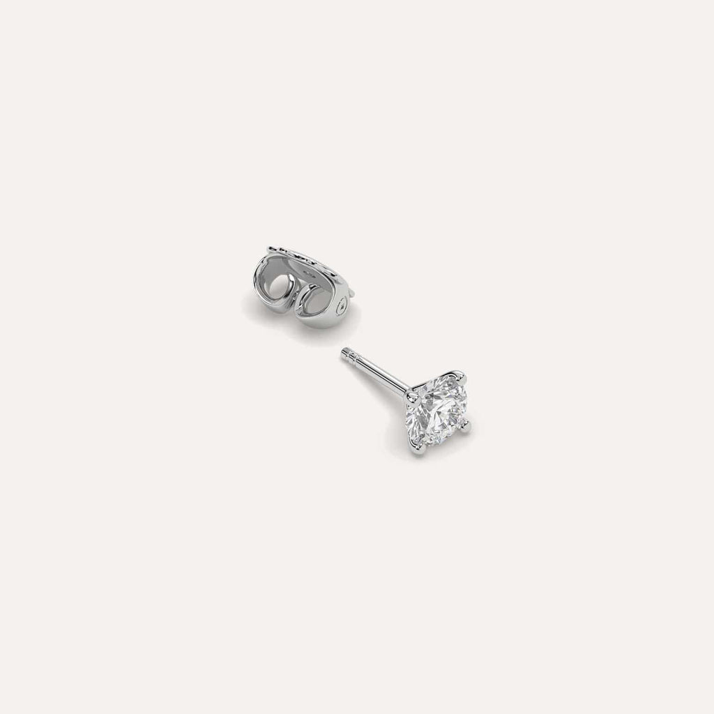 1/2 carat Single Round Diamond Stud Earring, Natural Diamonds White Gold