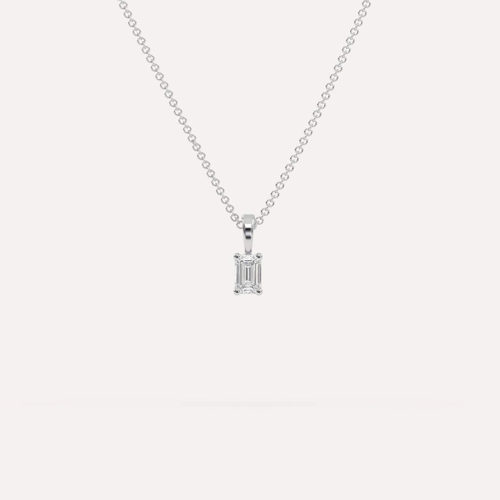 1/4 Carat Simple Solitaire Diamond Pendant Necklace In 14K White Gold