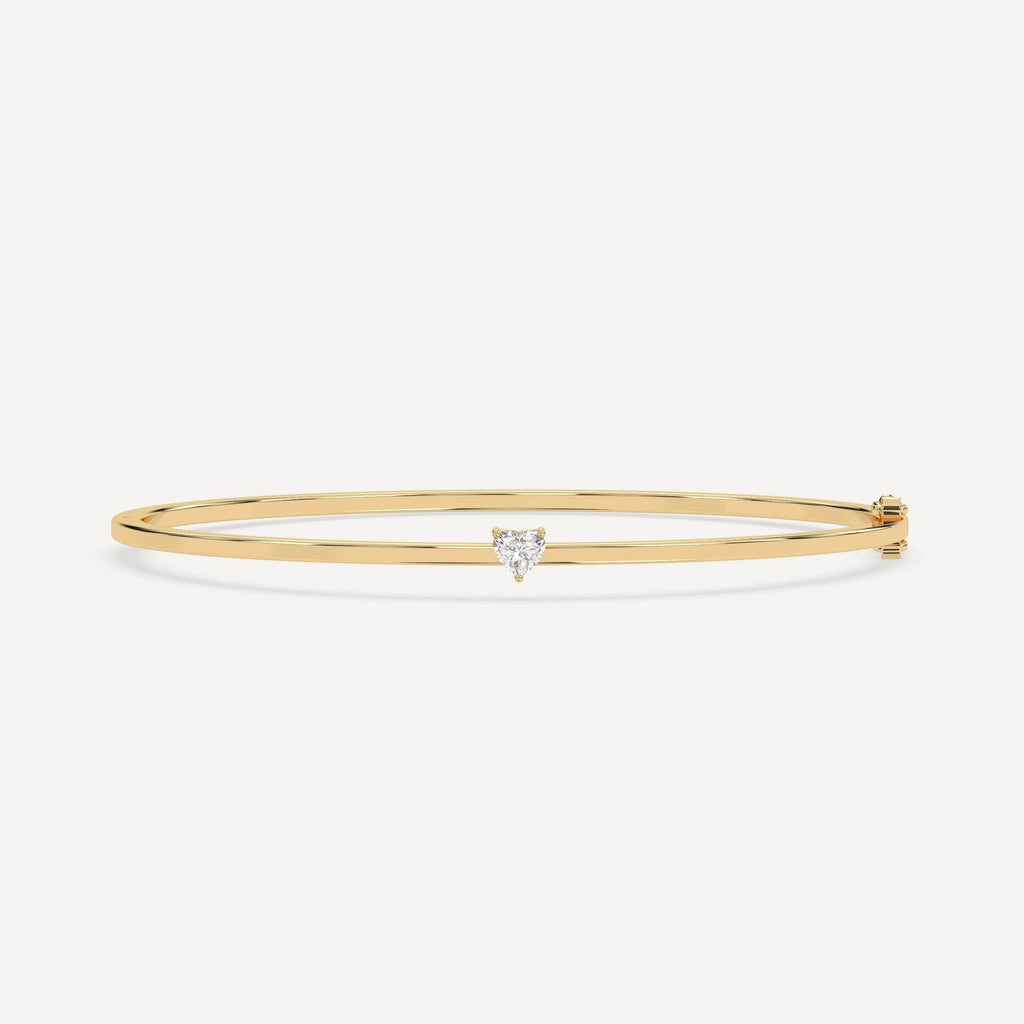 1/4 carat diamond solitaire, bangle bracelet in 14K yellow gold