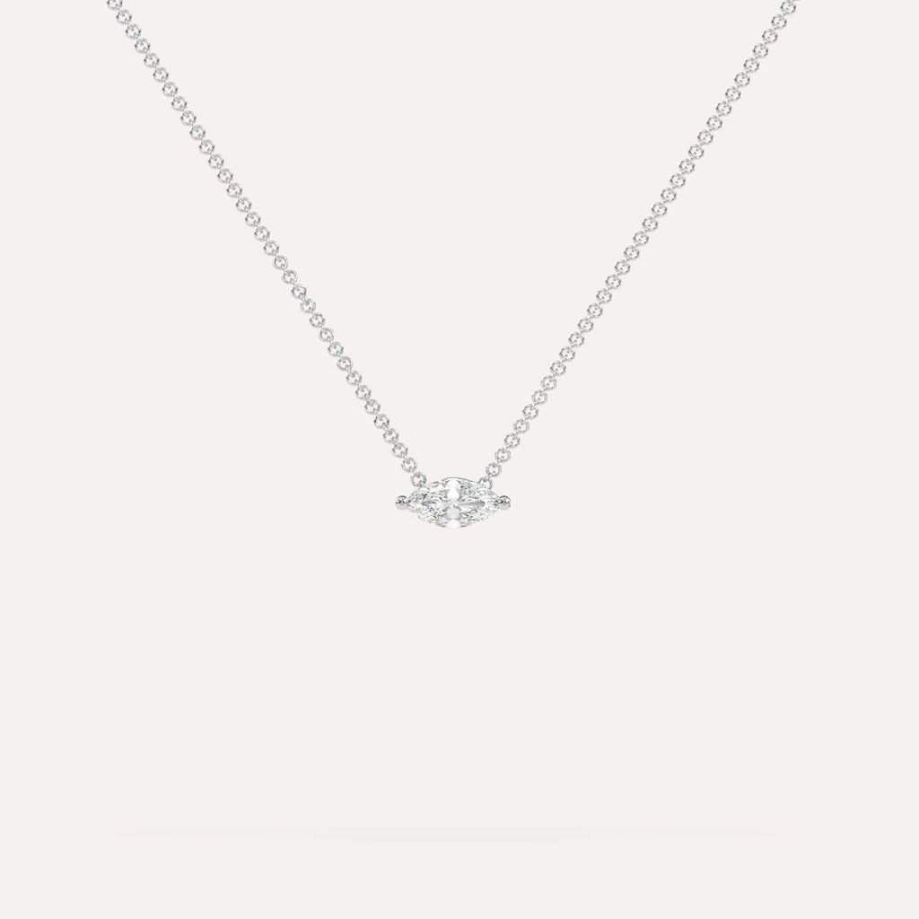 1/4 Carat Diamond Floating Necklace In 14K White Gold