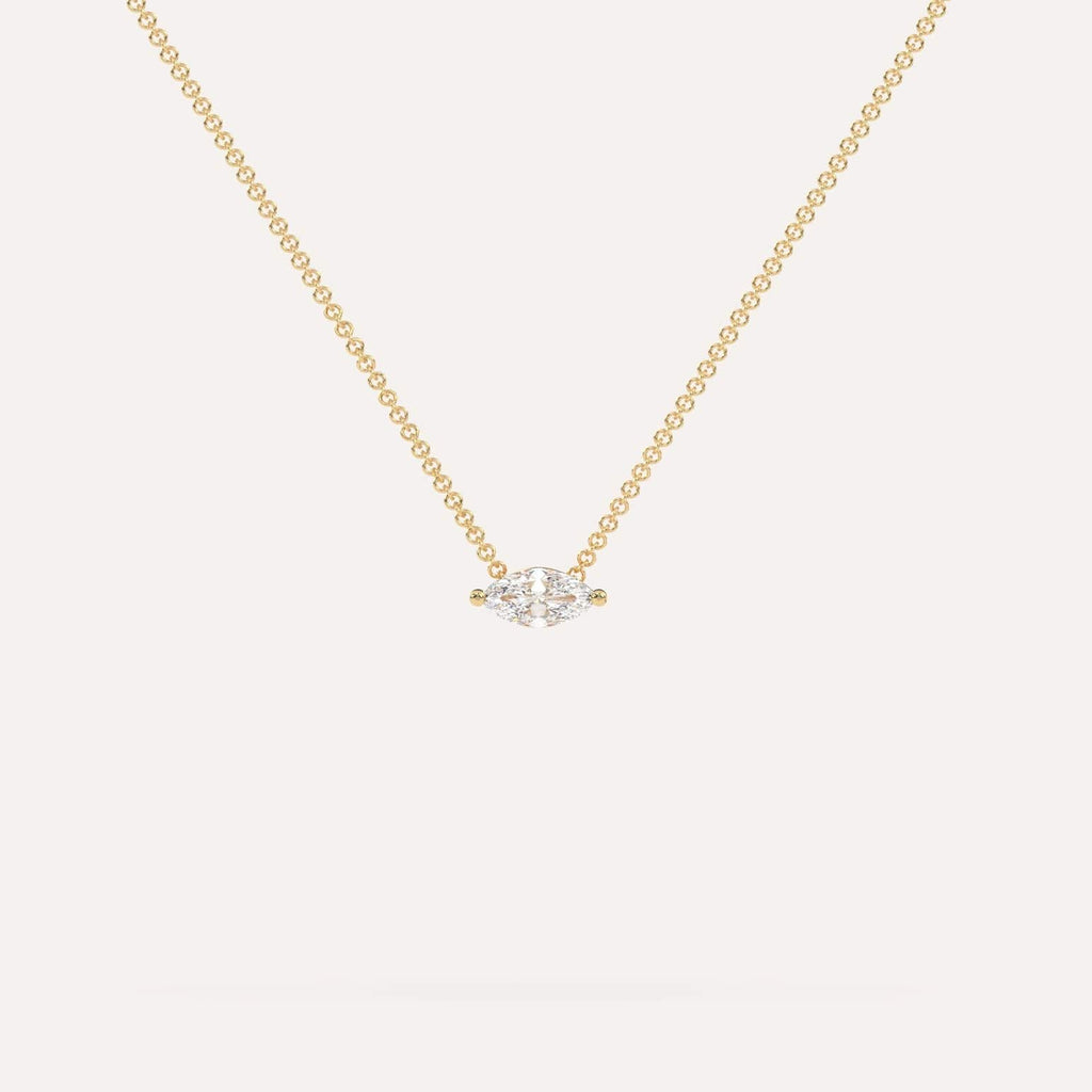 1/4 Carat Diamond Floating Necklace In 14K Yellow Gold