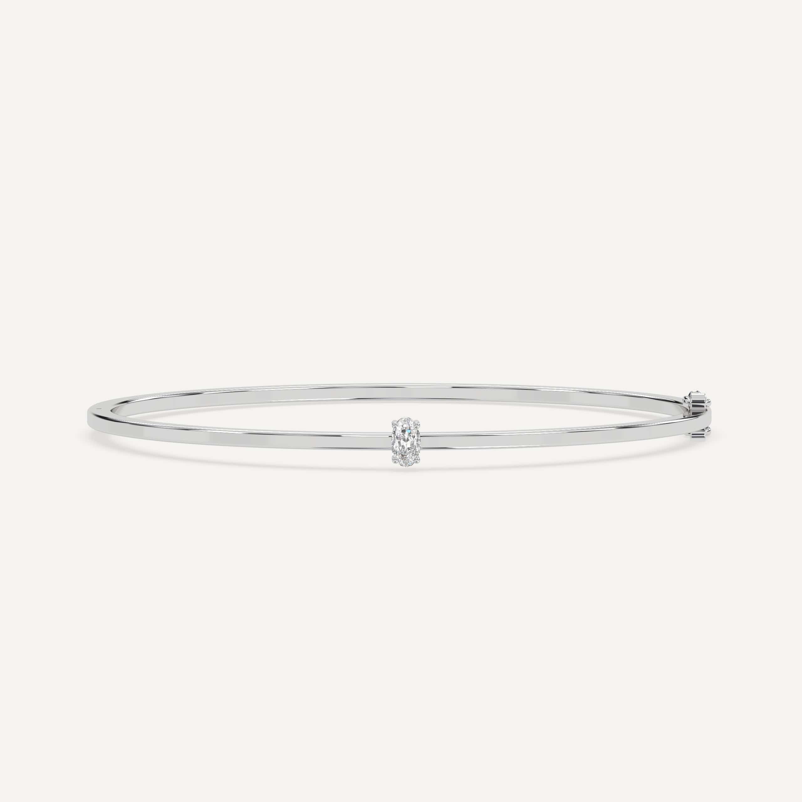1/4 carat Oval Diamond Solitaire, Bangle Bracelet1