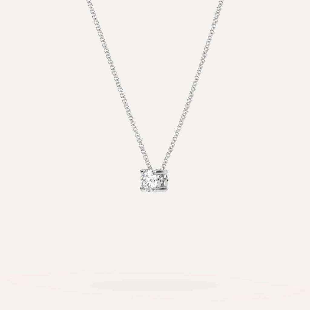 White Gold Floating Diamond Necklace With 1/4 Carat Round Diamond