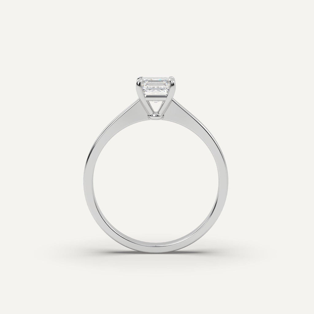 1 Carat Asscher Cut Engagement Ring In Platinum