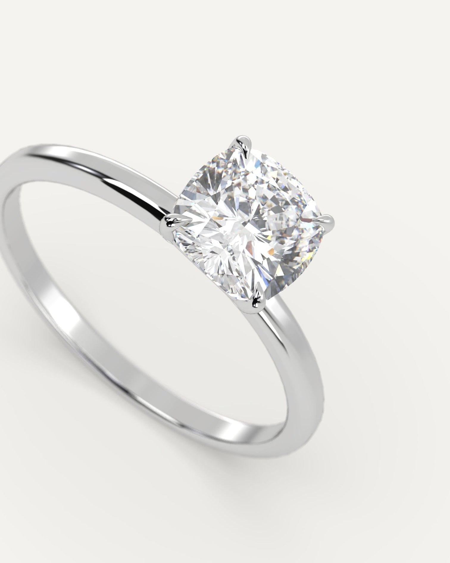 1 carat Cushion Cut Diamond Ring Natural Diamond White Gold