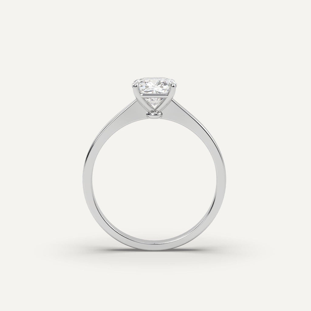 1 Carat Cushion Cut Engagement Ring In 14K White Gold