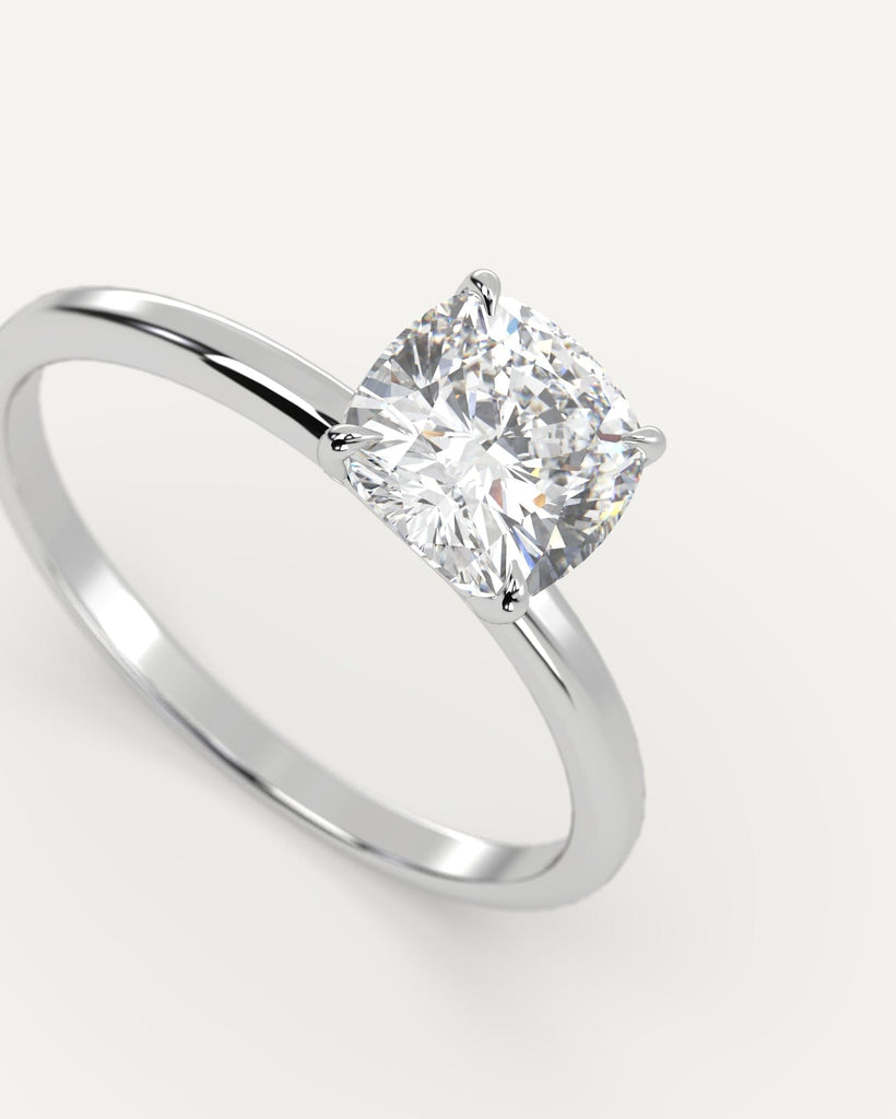 Solitaire Cushion Cut Engagement Ring 1 Carat Diamond