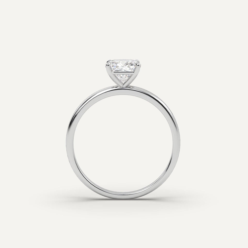 1 Carat Cushion Cut Engagement Ring In 14K White Gold