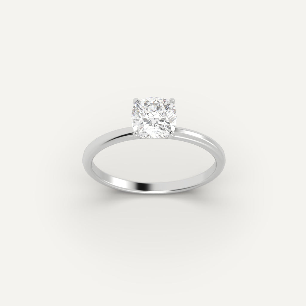 Platinum 1 Carat Engagement Ring On Woman's Hand