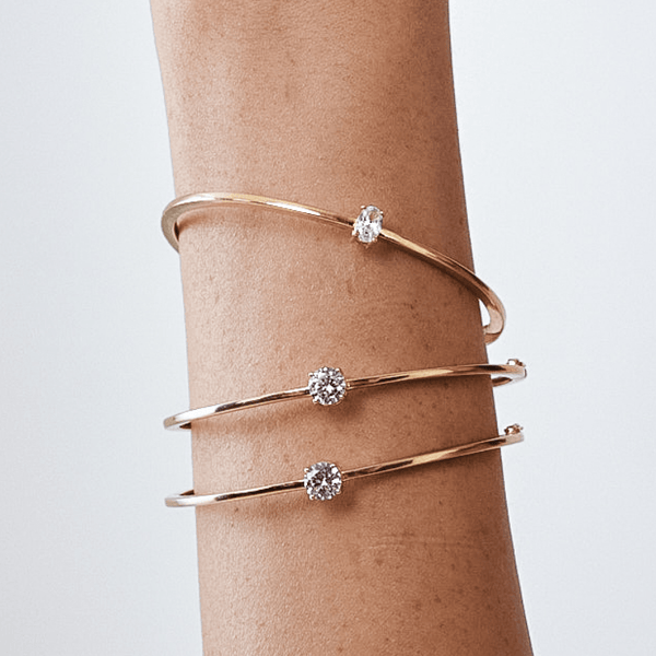 Mirana on Instagram: “Single line solitaire bangles now with lock😍  Available in rosegold, silver and gold plating . #mjba… | Ladies bangles,  Bangles, Wedding rings