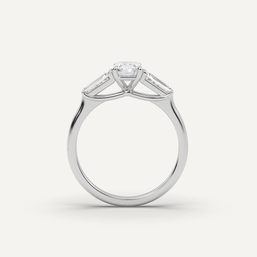 1 Carat Emerald Cut Engagement Ring In 950 Platinum