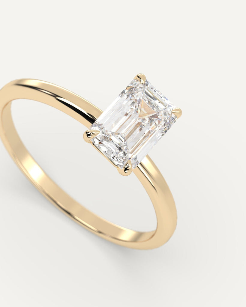 Whisper Thin Emerald Cut Engagement Ring 1 Carat Diamond